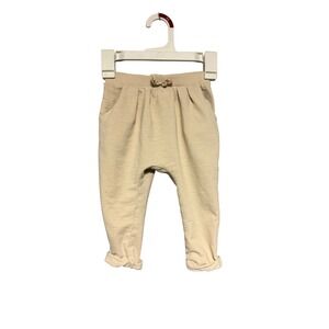 Zara Baby Girl Tan Harem Pants Cuffed‎ Bow Detail Cotton Size 12-18 Months